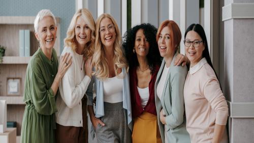 Image of ethnically diverse women smiling