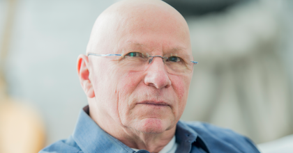 Older male patient looking serious