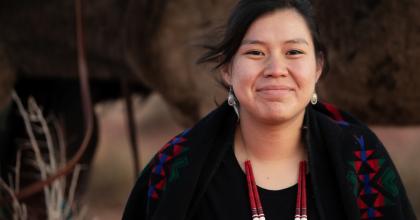 Navajo woman smiling