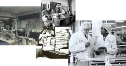 Photo montage showing the history of FDA drug regulation