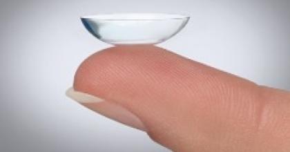 Contact Lens on fingertip