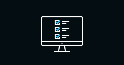 Illustration of a computer screen with three listed items.