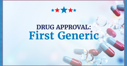 Graphic with decorative stars and red and white capsules in the background.