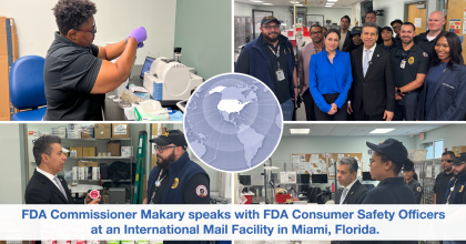 Doctor Marty Makary visits FDA scientists working in satellite laboratories.