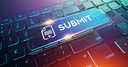 Submit button over a keyboard.