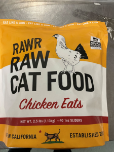 RAWR Raw Cat Food Chicken Eats front of bag