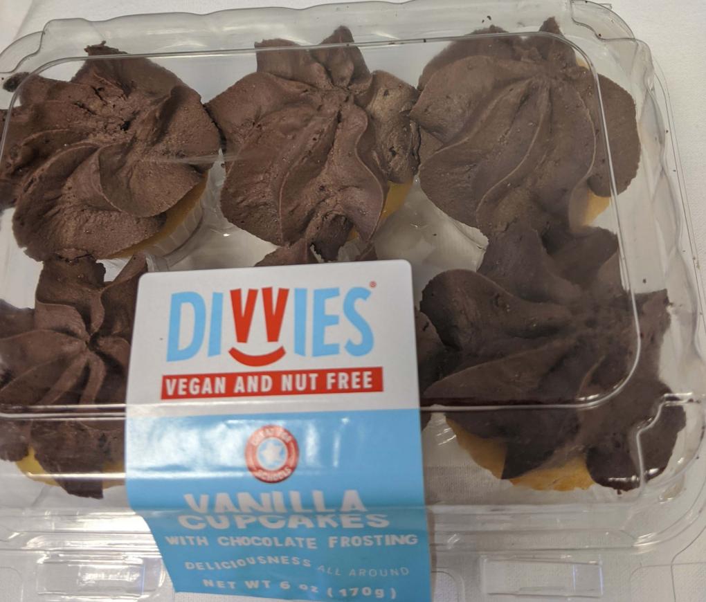 Divvies Chocolate Icing Vanilla Cupcakes 