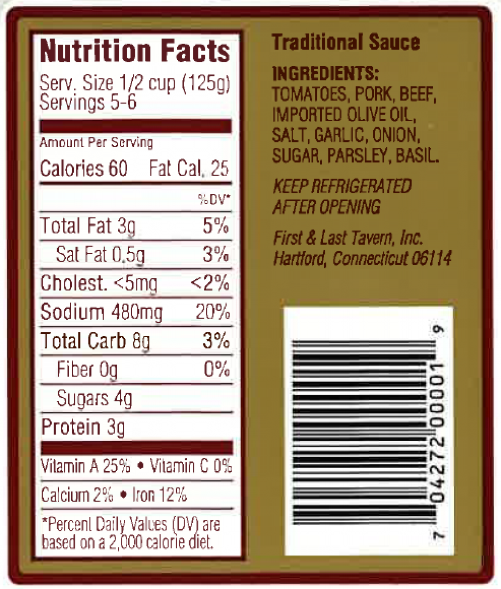 First and Last Bakery Recalls Tomato Sauces Over Potential Botulism Risk 2 fl2