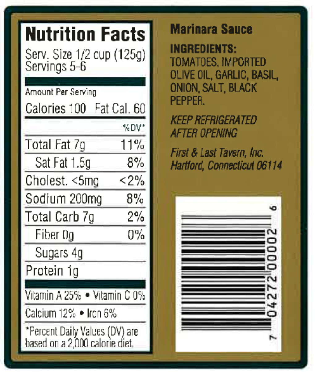 First and Last Bakery Recalls Tomato Sauces Over Potential Botulism Risk 6 fl6