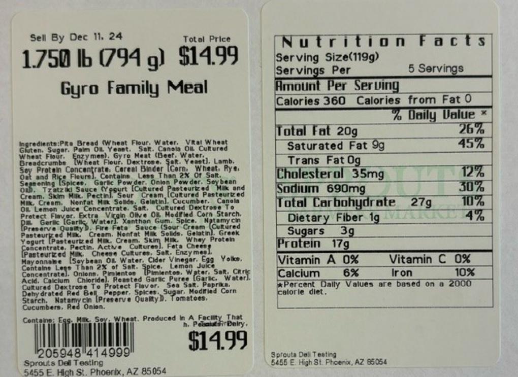Sprouts Farmers Market Recalls Gyro Family Kits Due to Salmonella Risk 2 image 2 90
