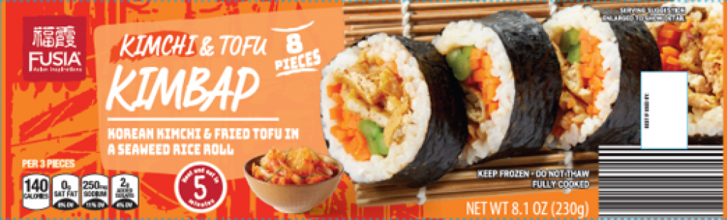 principal display panel fusia kimchi and tofu kimbap
