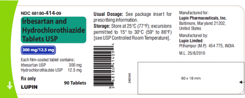 “Irbesartan Tablets USP, 300 mg/12.5 mg, 90 Tablets”