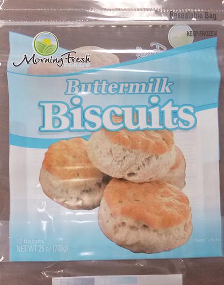 MORNING FRESH FARMS BUTTERMILK BISCUITS, 12 ct UPC 7145220434