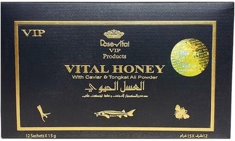 “Product image front, Dose Vital VIP Vital Honey with Cavier & Tongkat All Powder”