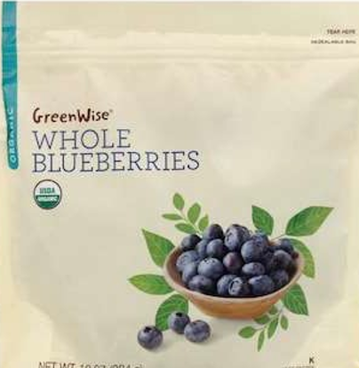 GreenWise Organic Whole Blueberries, 10-ounce, UPC 41415-06453 