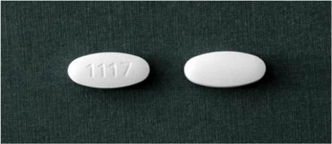 Photo of Tablet:  Losartan Potassium/hydrochlorothiazide Tablets USP, 100 mg/12.5 mg" 