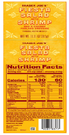 Trader Joe's — Fiesta Salad with Shrimp 11.11oz (UPC 000000818377)