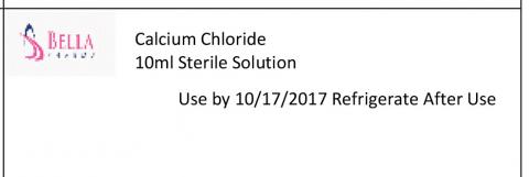 "Bella Pharma Calcium Chloride, 10ml Sterile Solution"