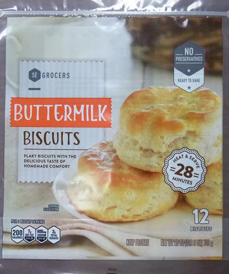 SE GROCERS BUTTERMILK BISCUITS, 12 ct UPC 3825911726