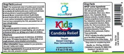 "Image 1 - Product label, Dr. Kings Aquaflora Kids Candida Relief 4 fl oz"