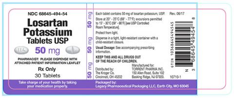 Image 2 - Losartan Potassium Tablet USP 50 mg, product label