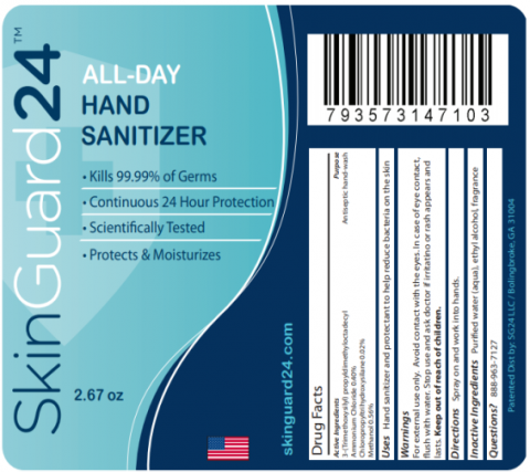 Image – SkinGuard24, All Day Hand Sanitizer, Foam Pump 2.67 oz.