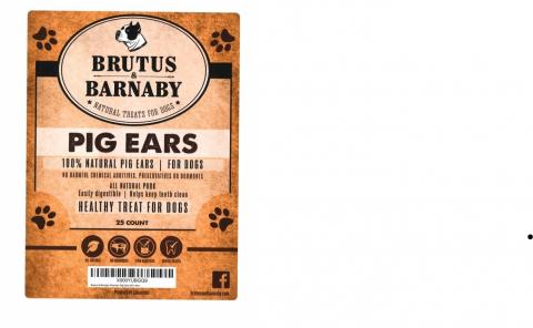 Label, Brutus & Barnaby Pig Ears, 25 count