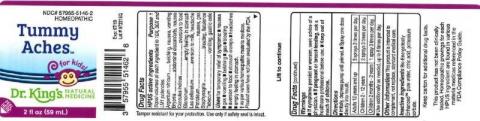 "Product label, Dr. Kings Kids Multi-Strain Flu Relief, 2 fl oz"
