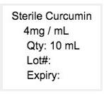 Photo 2, Labeling, Sterile Curcumin, 4mg/mL