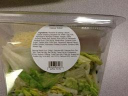 "Photo:  Ingredient Label - DIEBERGS KITCHEN SALAD CUBE Grilled Chicken Caesar Salad"
