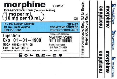 "Image 2 - 1 mg/mL Morphine Sulfate (Preservative Free) (Contains Sulfites) in 0.9% Sodium Chloride"