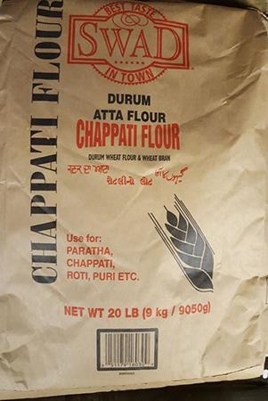 "Label, Swad Durum Atta Flour Chappati Flour"