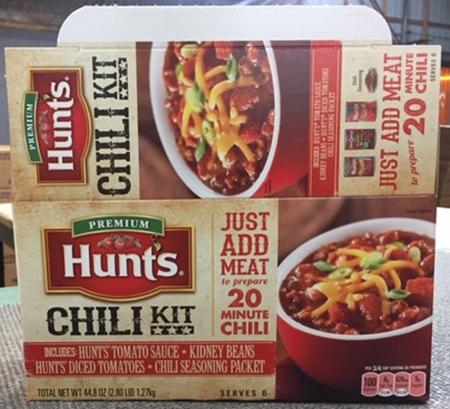 "Hunt's Chili Kit, full view of package"