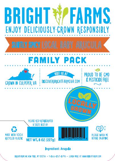 "Label, BrightFarms Baby Arugula Family Pack"