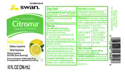 Representative labeling, Magnesium Citrate Saline Laxative Oral Solution, Lemon Flavor