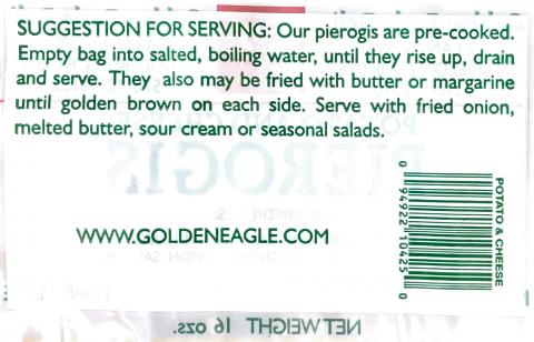Label – Golden Eagle Deli, SUGGESTIONS FOR SERVING and UPC Symbol