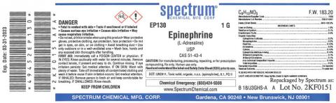 Label, spectrum Epinephrine 1 g, Lot 2KF0151