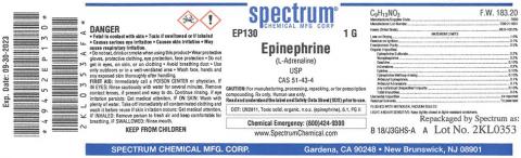 Label, spectrum Epinephrine 1 g, Lot 2KL0353