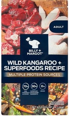 Label, Billy+Margot Wild Kangaroo and Superfoods Recipe 4lb bag