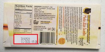 Back label with nutrition facts, lot code and best by date 3092529 01 2020