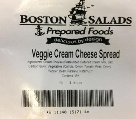 Boston Salads, Veggie Cream Cheese Spread