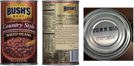 Bush’s Best Country Style Baked Beans, 28 oz, UPC 0 3940001974 9, Lot Codes 6077S RR, 6077P RR, 6087S RR, & 6087P RR, Best By Jun 2019