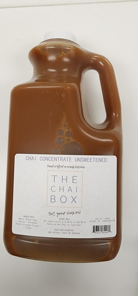 Product label, Chai unsweetened 64 oz 