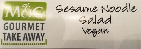 Gourmet Take Away Sesame Noodle Salad Vegan, side label
