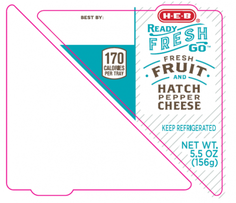 HEB Ready Fresh Go Fresh Fruit and Hatch Pepper Cheese, Net Wt. 5.5 oz. (156g)