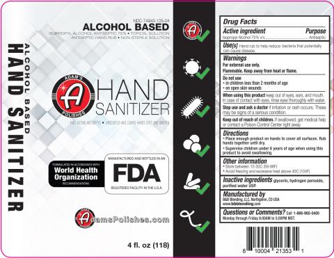 Photo 2 - Label, Adam’s Polishes Hand Sanitizer, 4 fl. oz