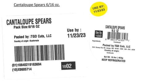 Label for Cantaloupe Spears 6/16 oz. 