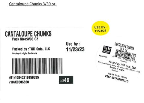 Label for Cantaloupe Chunks 3/30 oz.