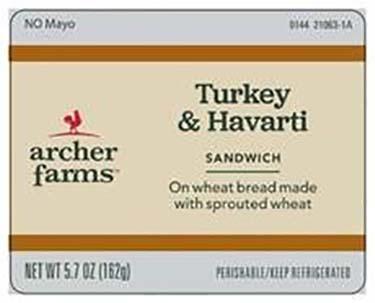Label, Archer Farms Turkey Havarti Flat