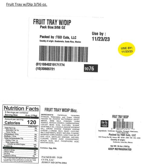 Label for Fruit Tray w/ Dip 3/56 oz. 